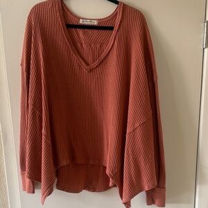 Free People Rust Long Sleeve Top